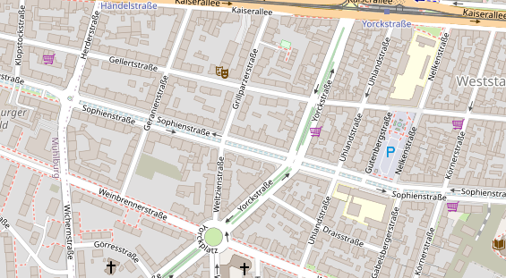 Fahrradwerkstatt auf Satellitenbild