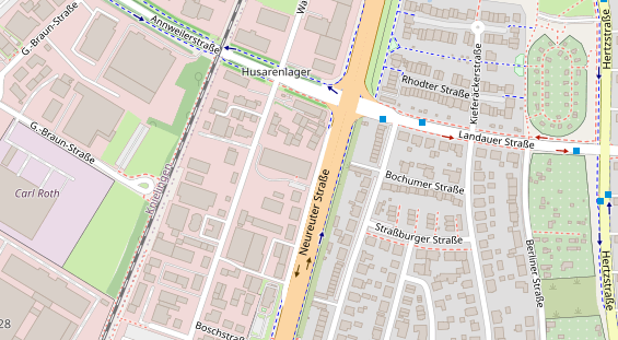 Fahrradwerkstatt auf Satellitenbild