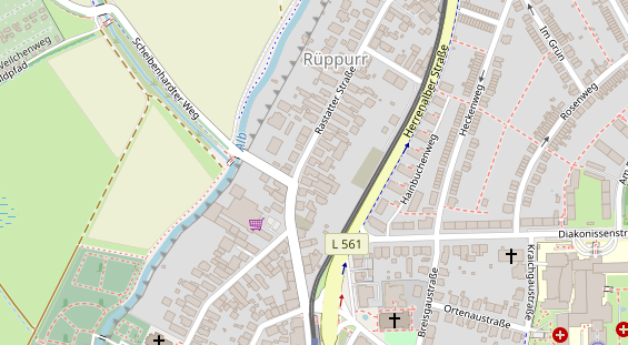 Fahrradwerkstatt auf Satellitenbild