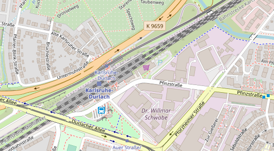 Fahrradwerkstatt auf Satellitenbild