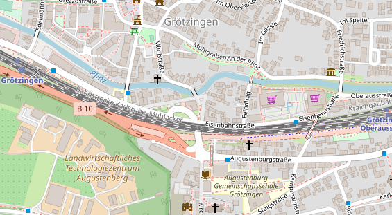 Fahrradwerkstatt auf Satellitenbild