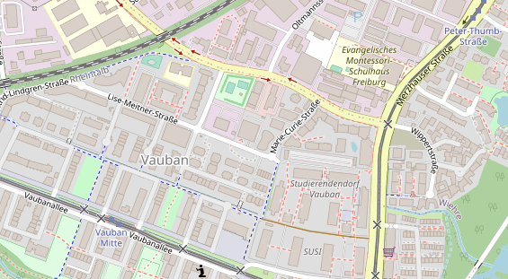 Fahrradwerkstatt auf Satellitenbild