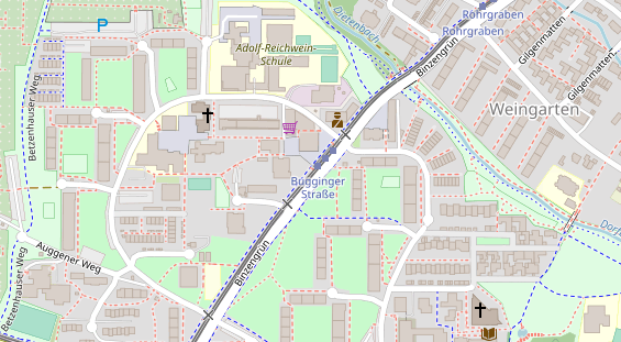 Fahrradwerkstatt auf Satellitenbild