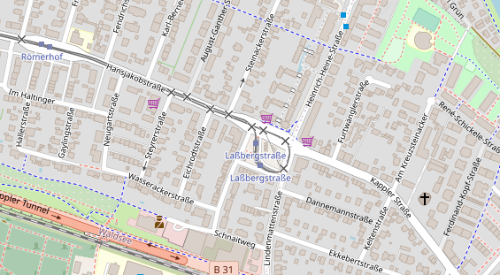 Fahrradwerkstatt auf Satellitenbild