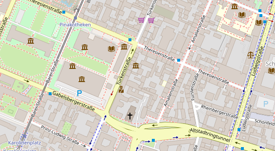 Fahrradwerkstatt auf Satellitenbild