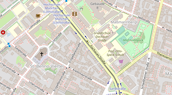 Fahrradwerkstatt auf Satellitenbild