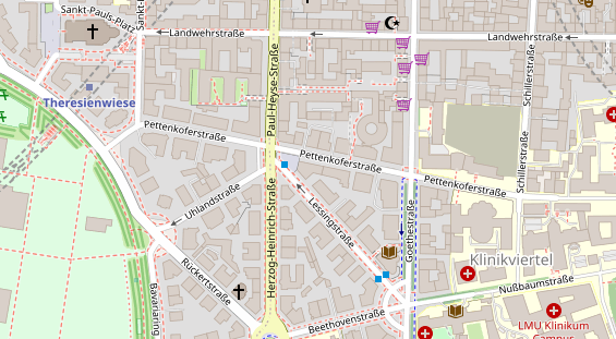 Fahrradwerkstatt auf Satellitenbild