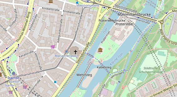 Fahrradwerkstatt auf Satellitenbild