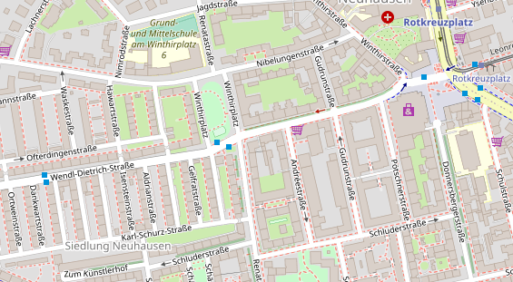 Fahrradwerkstatt auf Satellitenbild