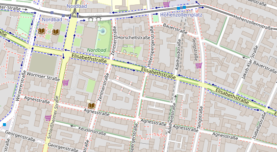 Fahrradwerkstatt auf Satellitenbild