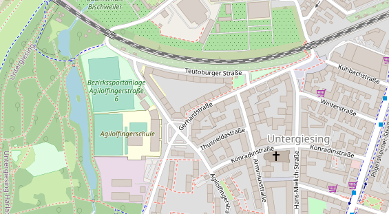 Fahrradwerkstatt auf Satellitenbild