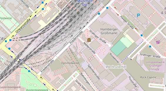 Fahrradwerkstatt auf Satellitenbild