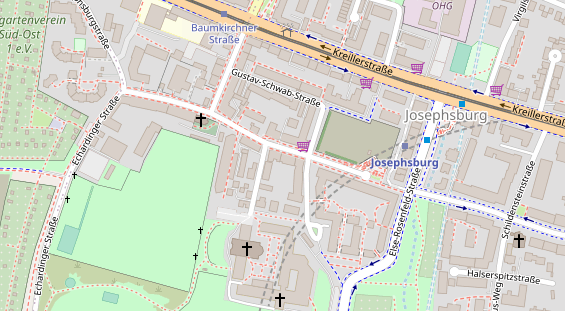 Fahrradwerkstatt auf Satellitenbild