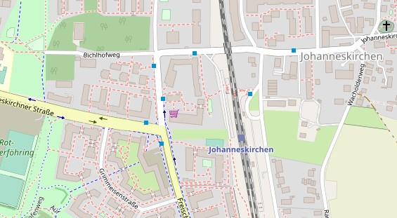 Fahrradwerkstatt auf Satellitenbild