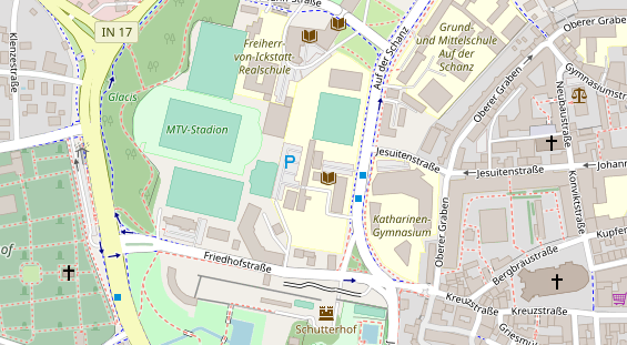 Fahrradwerkstatt auf Satellitenbild