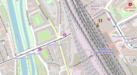 Fahrradwerkstatt auf Satellitenbild