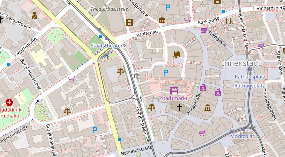 Fahrradwerkstatt auf Satellitenbild