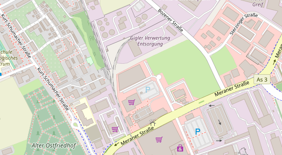 Fahrradwerkstatt auf Satellitenbild