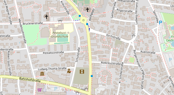 Fahrradwerkstatt auf Satellitenbild