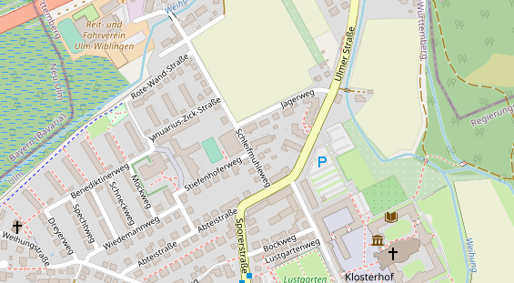 Fahrradwerkstatt auf Satellitenbild