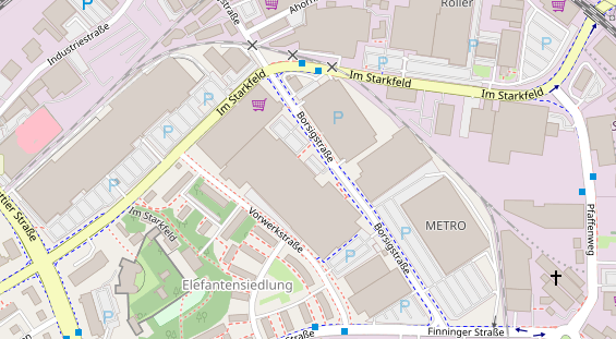 Fahrradwerkstatt auf Satellitenbild