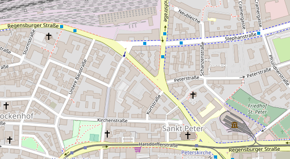 Fahrradwerkstatt auf Satellitenbild