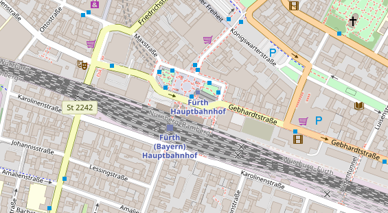 Fahrradwerkstatt auf Satellitenbild