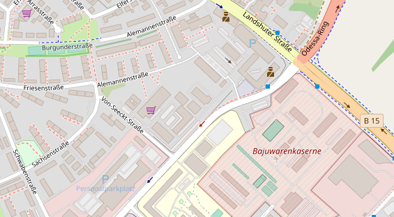 Fahrradwerkstatt auf Satellitenbild