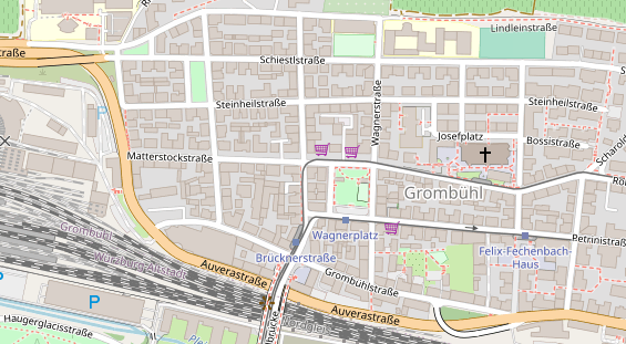 Fahrradwerkstatt auf Satellitenbild
