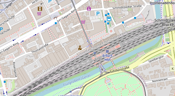 Fahrradwerkstatt auf Satellitenbild