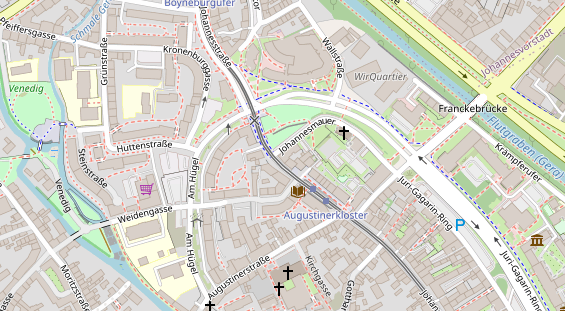 Fahrradwerkstatt auf Satellitenbild