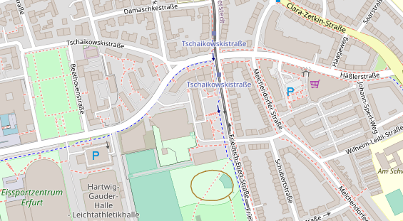 Fahrradwerkstatt auf Satellitenbild
