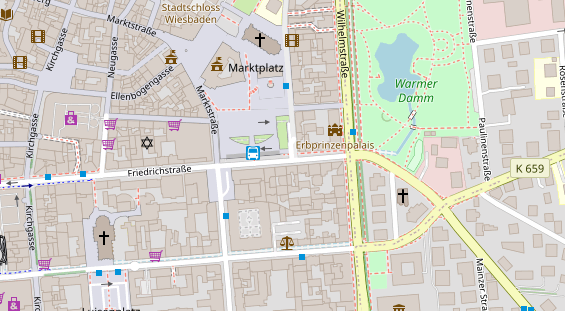 Fahrradwerkstatt auf Satellitenbild