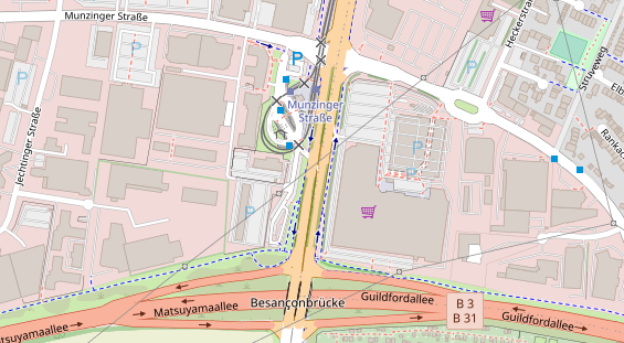 Fahrradwerkstatt auf Satellitenbild