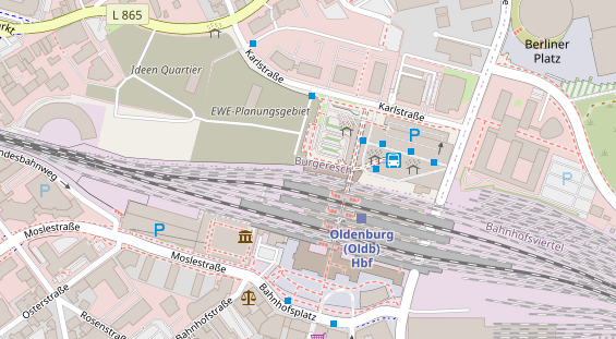 Fahrradwerkstatt auf Satellitenbild