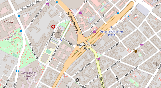 Fahrradwerkstatt auf Satellitenbild