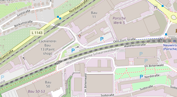 Fahrradwerkstatt auf Satellitenbild