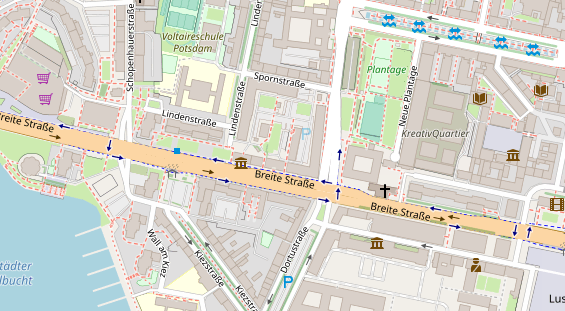Fahrradwerkstatt auf Satellitenbild