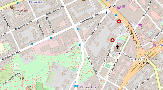 Fahrradwerkstatt auf Satellitenbild