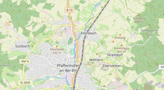 Bicycle workshop on map