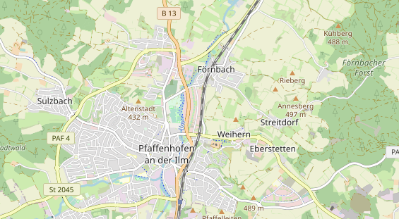 Bicycle workshop on map