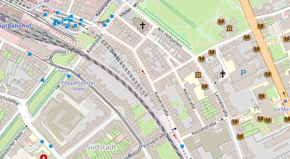 Fahrradwerkstatt auf Satellitenbild