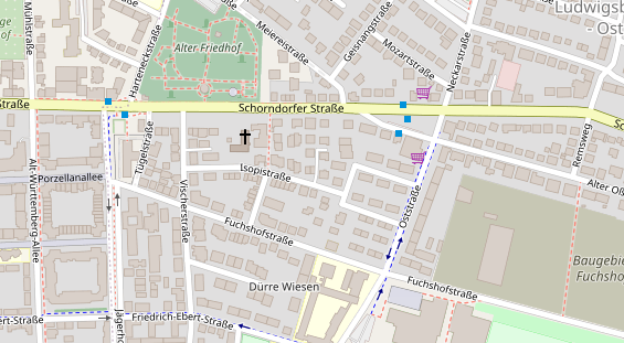 Fahrradwerkstatt auf Satellitenbild