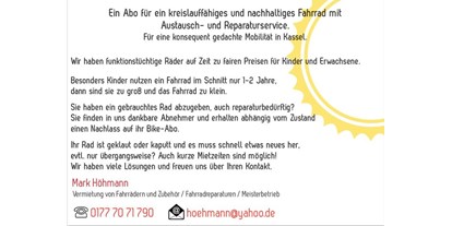 Fahrradwerkstatt Suche - Terminvereinbarung per Mail - Hessen - Mark Höhmann