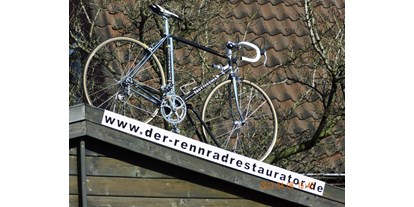 Fahrradwerkstatt Suche - Terminvereinbarung per Mail - Die Werkstatt an schönen Tagen - Der Rennradrestaurator