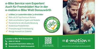 Fahrradwerkstatt Suche - Fahrrad kaufen - Allgäu / Bayerisch Schwaben - E-Motion E-Bike Welt Donauwörth
