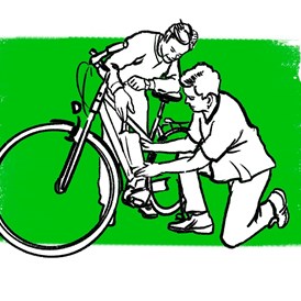 Fahrradwerkstatt: Musterbild - Fahrradeck