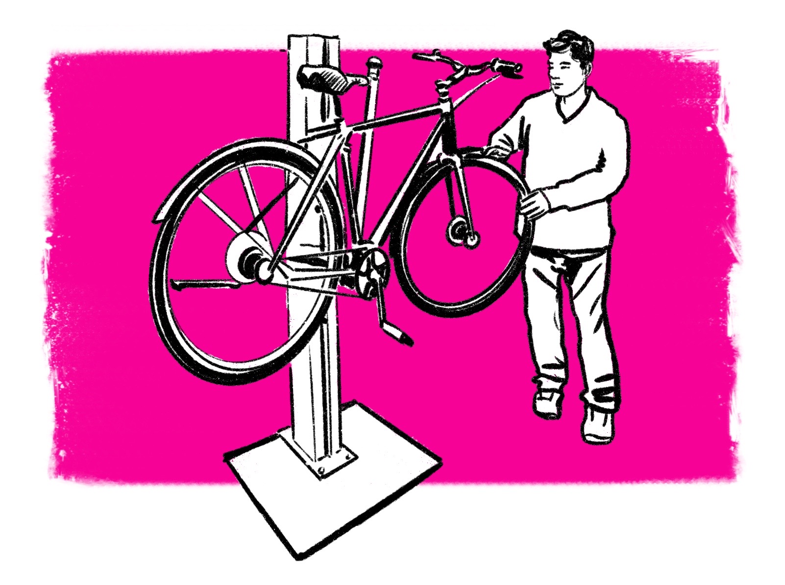 Unbekannt Mottez Werkstatt Ständer für 1 Fahrrad Rot